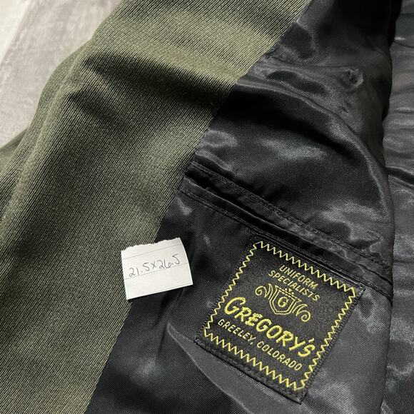 VTG 50s Gregory Forest Service Zip Up Jacket Cropped Gabardine Green Patched 38r - Picture 6 of 7